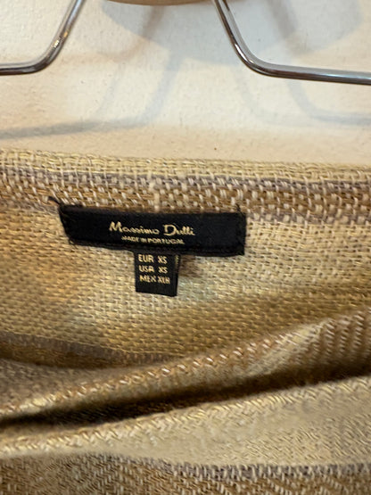 MASSIMO DUTTI. Falda de lino midi rústica rayas