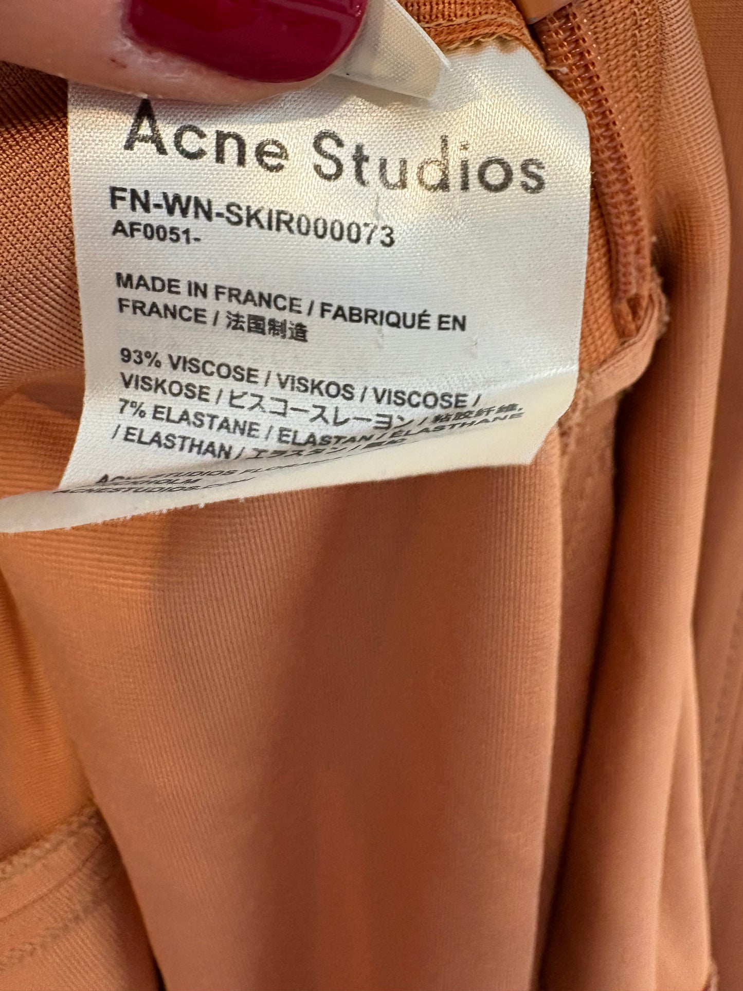 ACNÉ STUDIOS. Falda punto elástico costuras