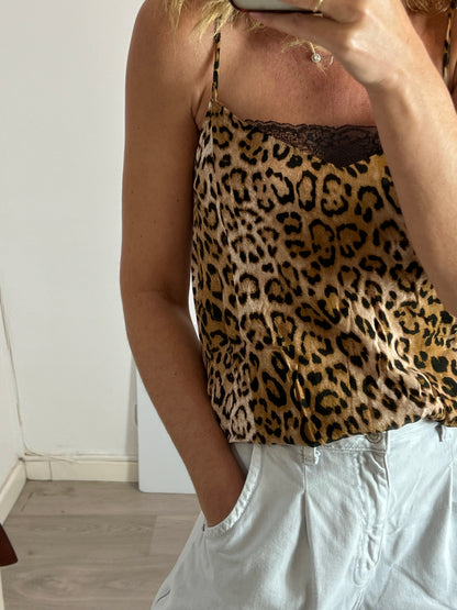 ZARA. Top animal print lencero. T S