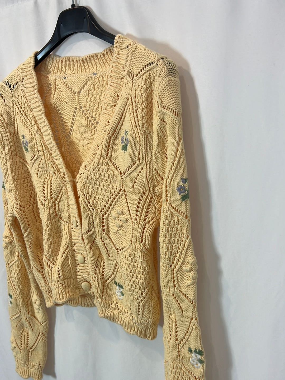 ZARA. chaqueta punto bordados T.s