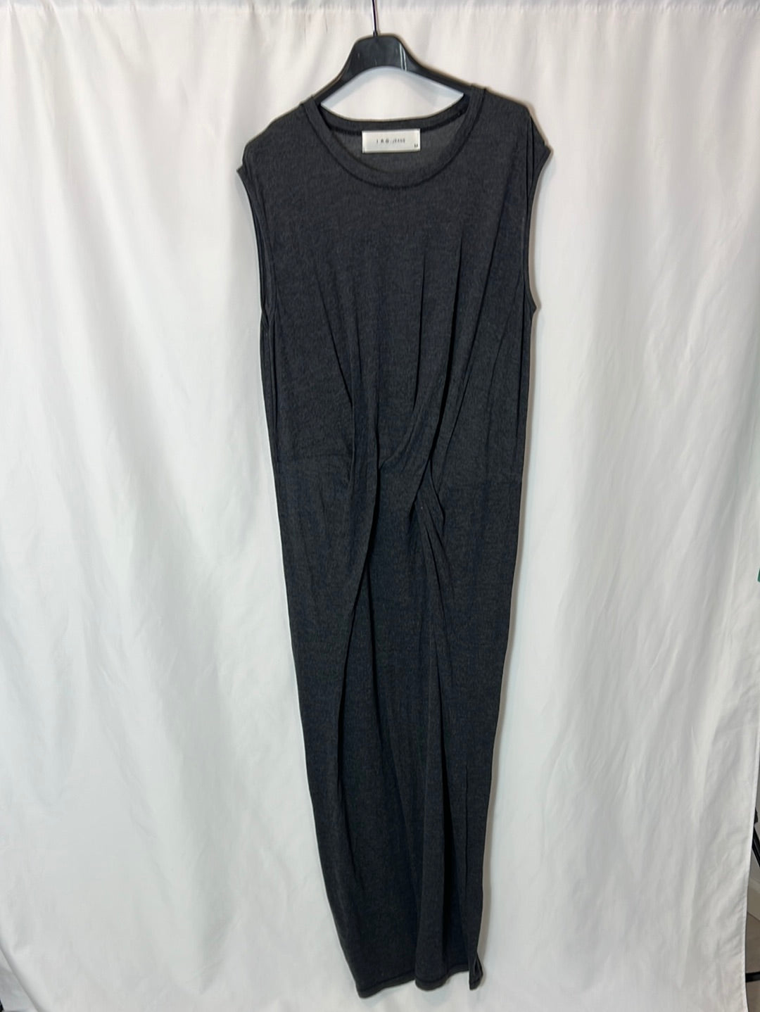 IRO. Long gray dress with gathered detail. TM