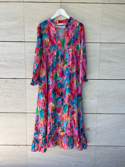 LAFOLIE. Vestido largo multicolor T.s