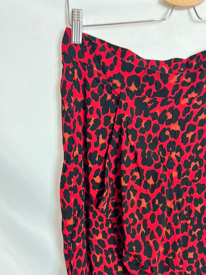 ZARA. Falda midi animal print. T L