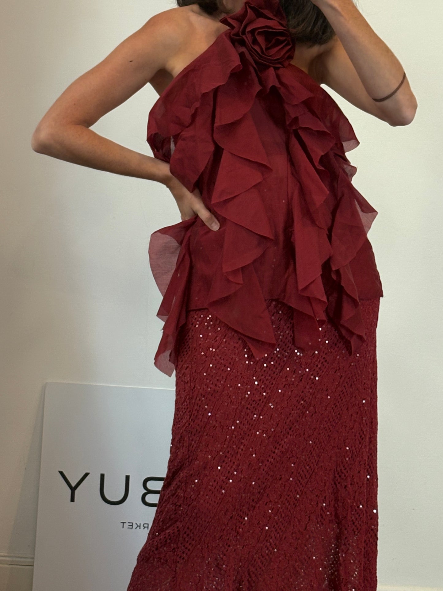 KUK. Blusa volantes rosa Tu(s/m)