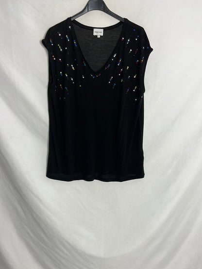 BIMBA Y LOLA. Black sequin T-shirt TM