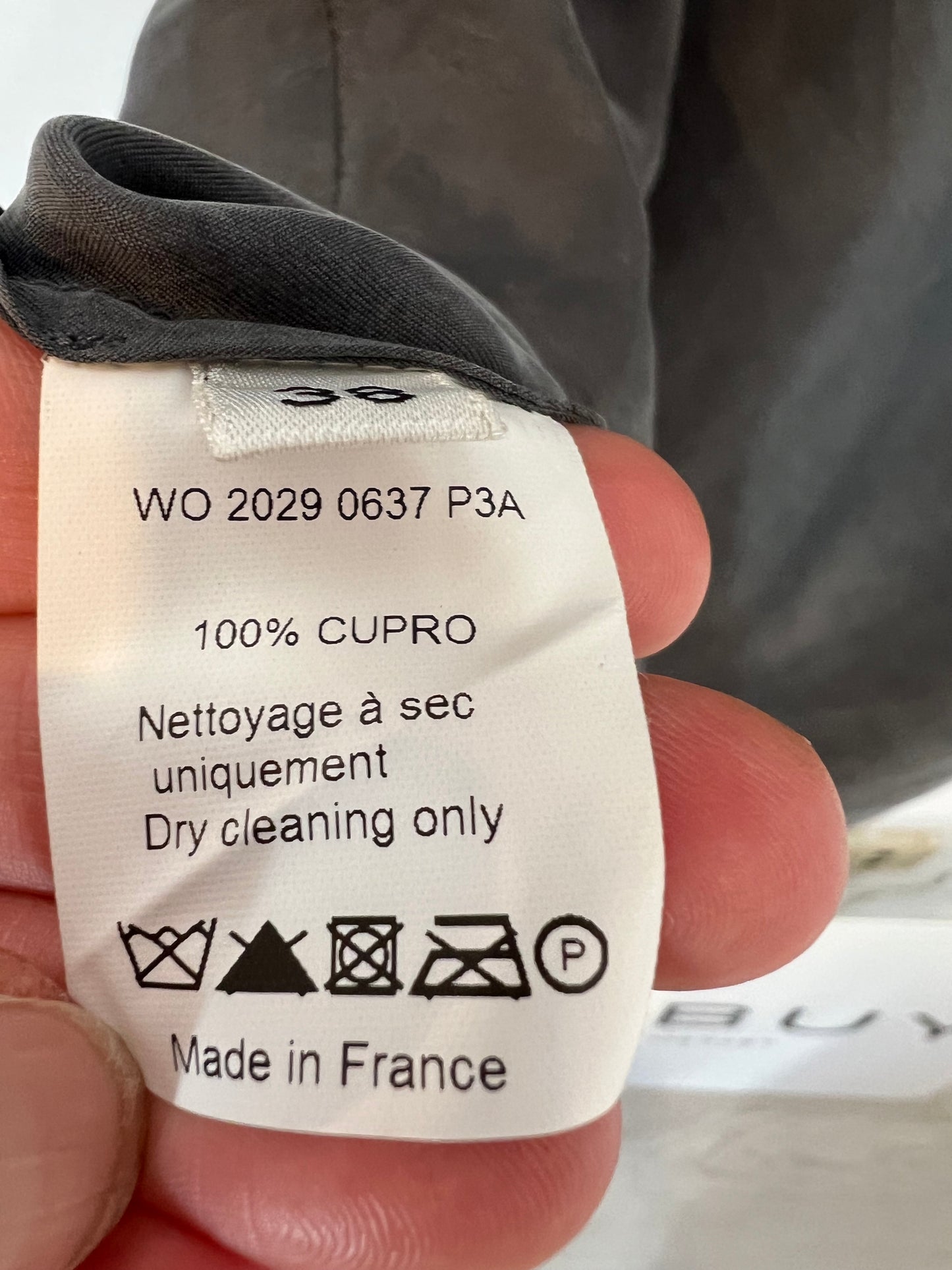 LANVIN. Vestido gris midi T.38