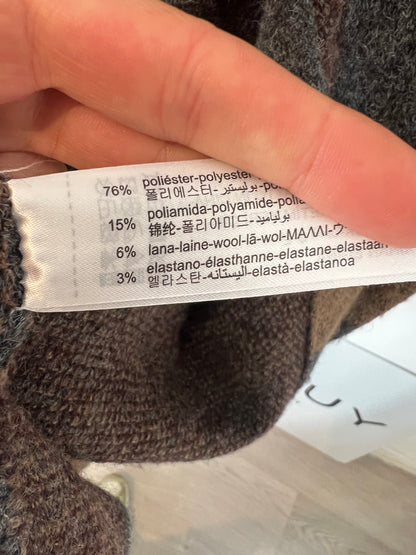 ZARA. Abrigo/ chaqueta punto larga estampada. T S