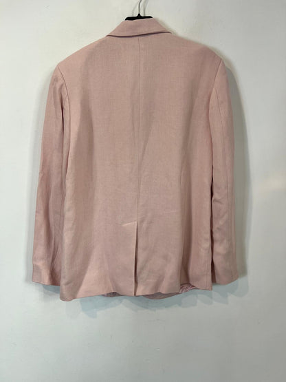 ZARA. Blazer rosa con lino