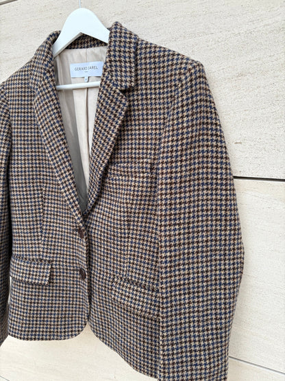 GERARD DAREL. Blazer 100% lana burdeos y azules