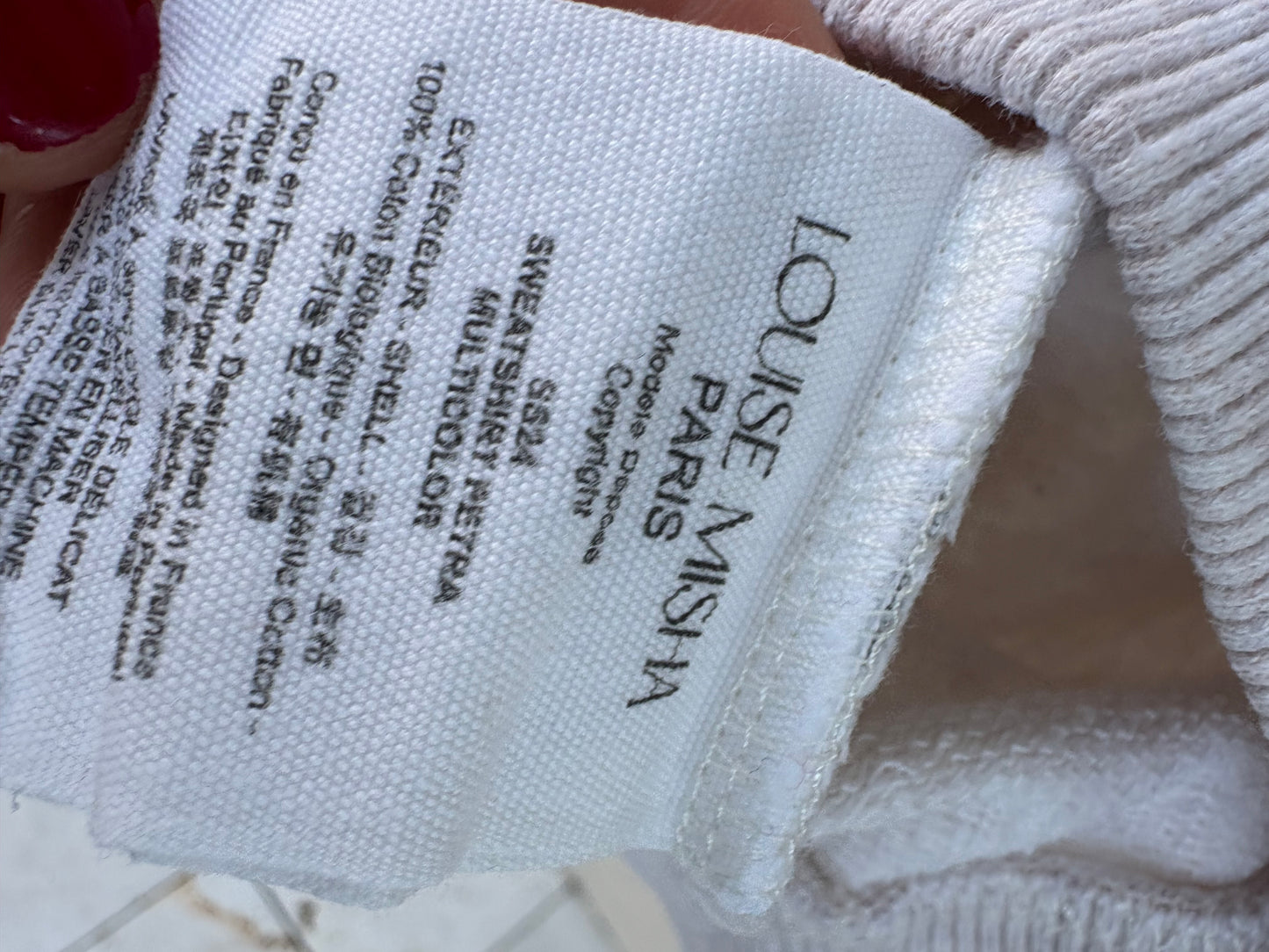 LOUISE MISHA. Sudadera beige bordados