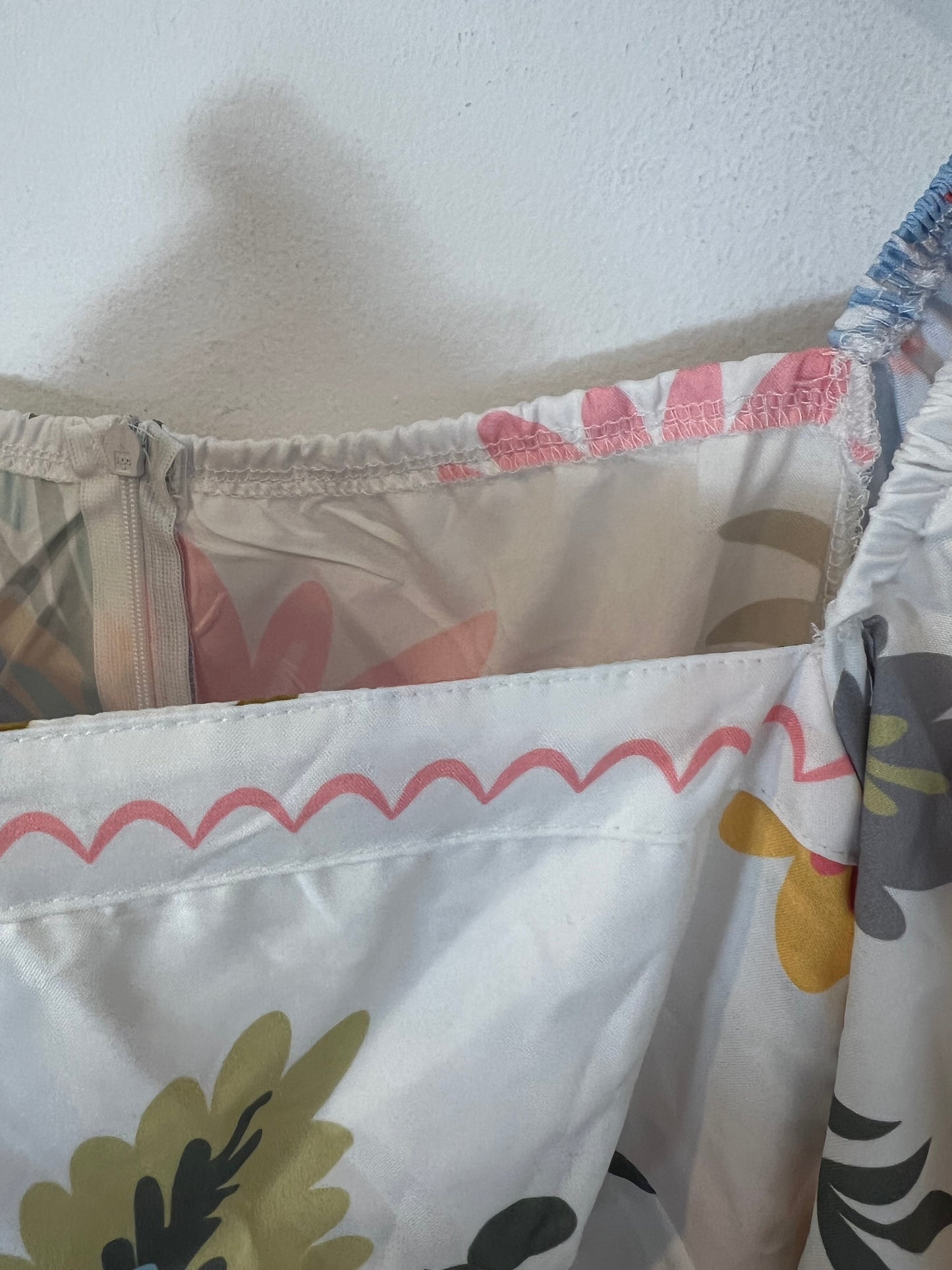 OTRAS. Vestido largo blanco flores Tu(m/l)