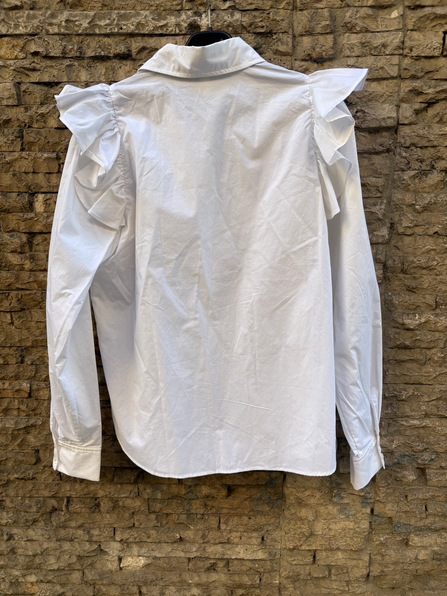 H&M. Camisa blanca volante. T S