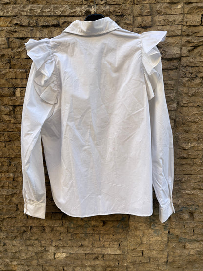 H&M. Camisa blanca volante. T S