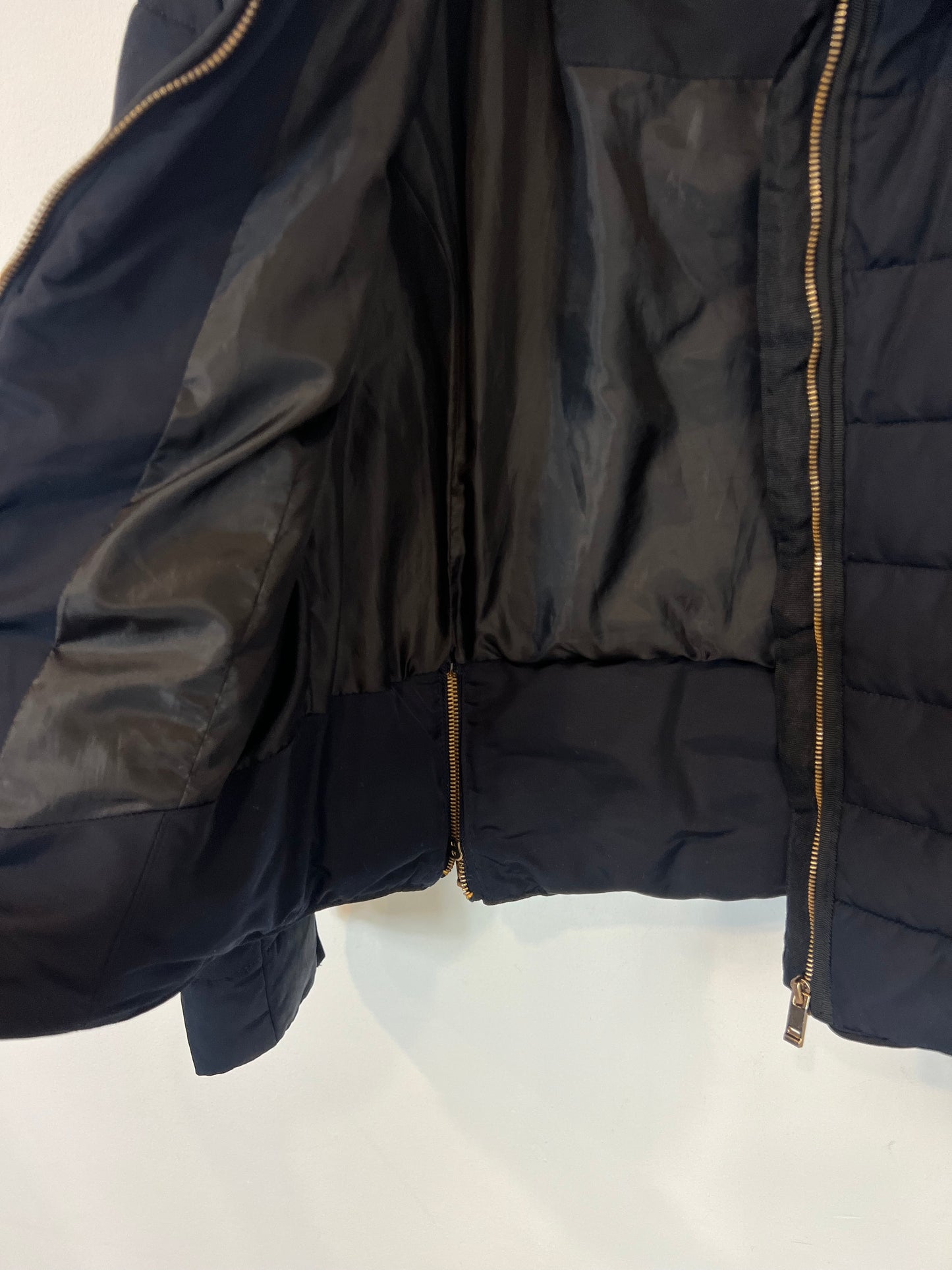 ZARA. Plumas azul capucha extraíble. T M