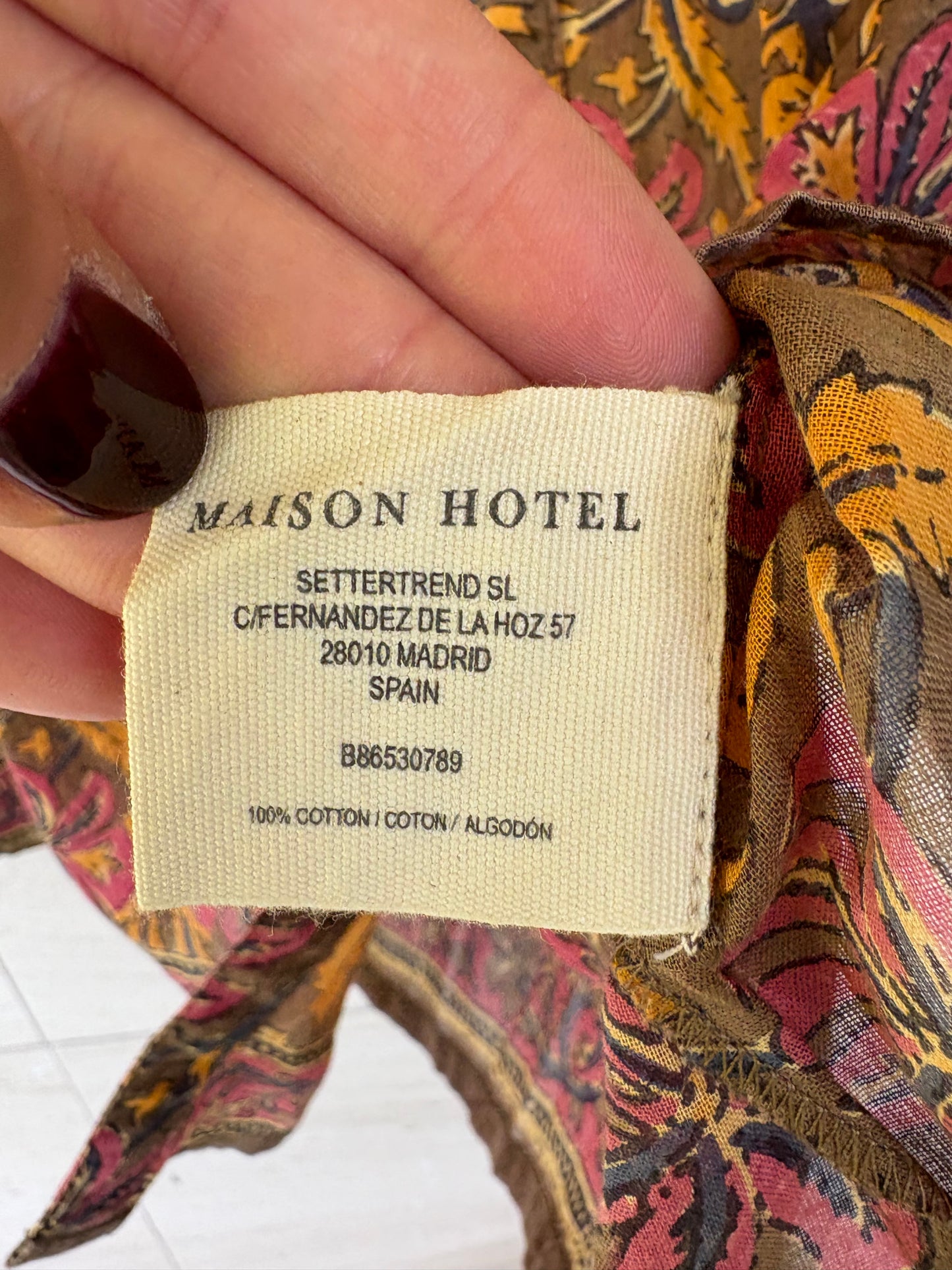 MAISON HOTEL. Blusa estampada algodón. T S