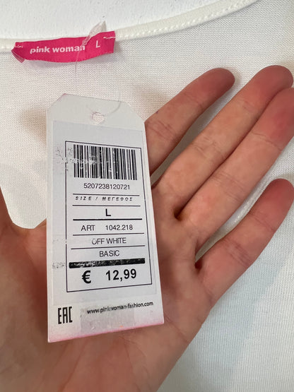 PINK WOMAN. jersey fino blanco T.l