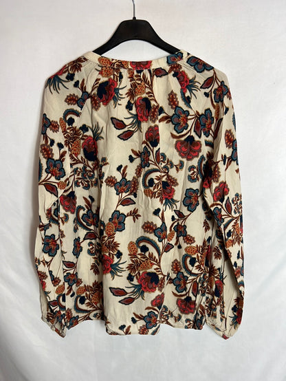 TINTORETTO. Beige flower blouse Txs