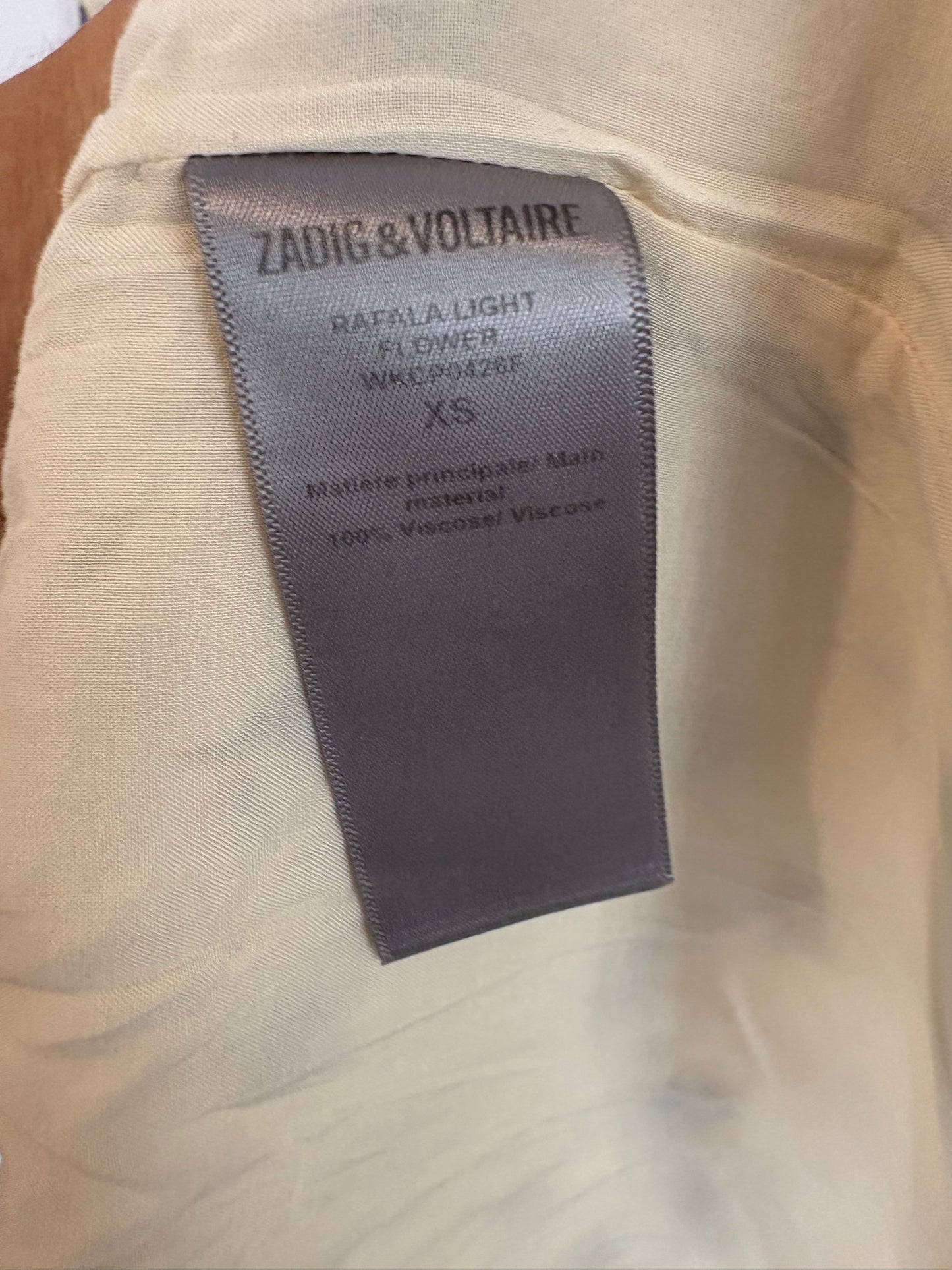 ZADIG & VOLTAIRE. Vestido corto estampado fruncidos