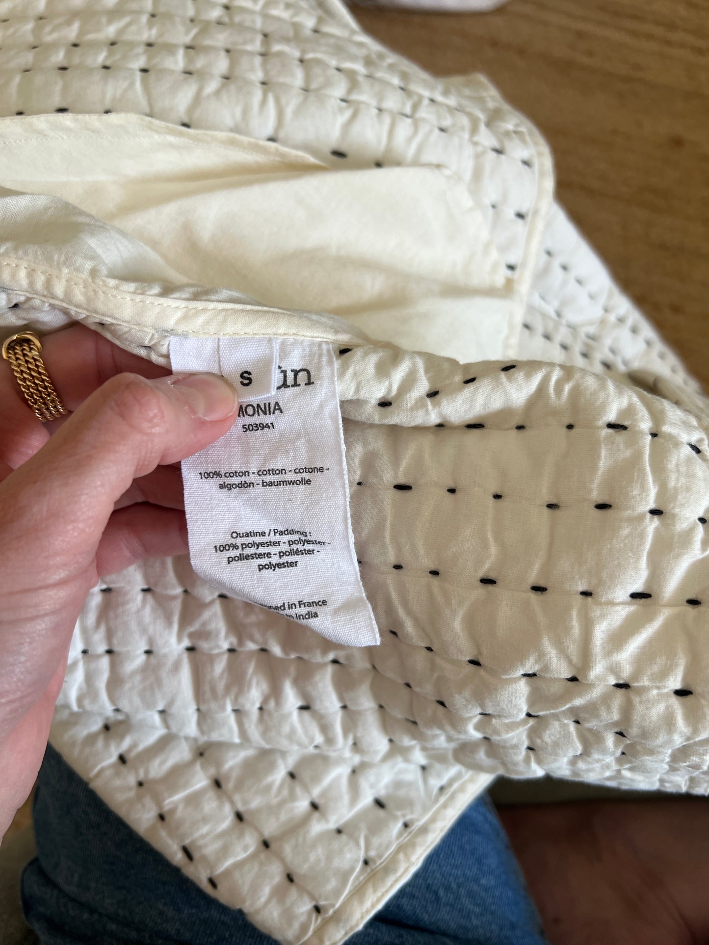 SESSÙN. Chaqueta beige rayas T.s