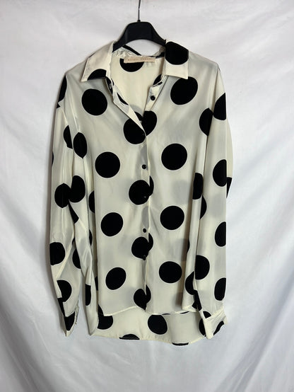 MARZIA GENESI. Total look skirt and silk blouse with polka dots. T 38/40