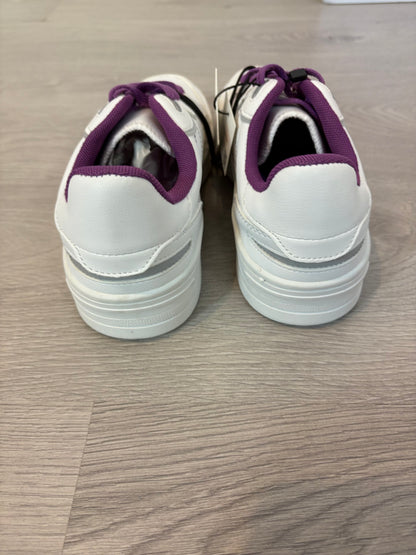ZARA. White sneakers with purple laces. Size 37