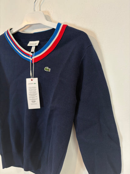 LACOSTE. Jersey algodón cuello pico. T 8 años