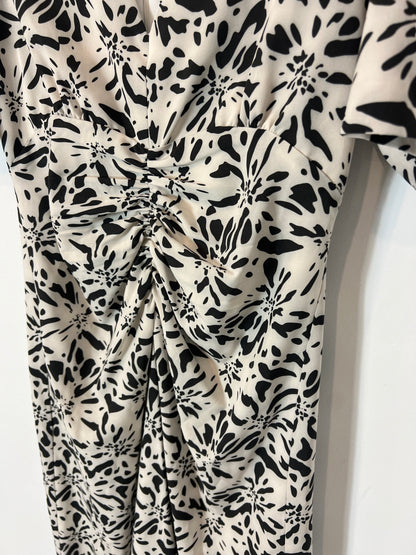 CHERUBINA. Long printed dress with gathered trim. TM