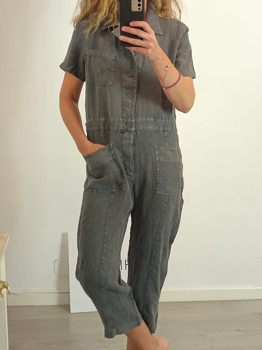 ZARA. Blue distressed jumpsuit. TS