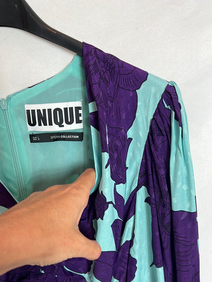 SEFRA UNIQUE. Long printed dress with slits. TS