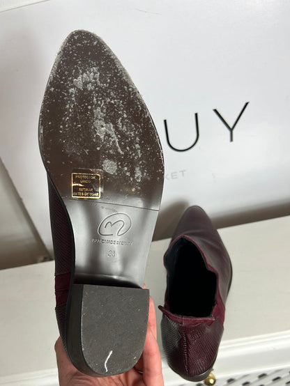 MICUIR. Botines burdeos textura. T 38