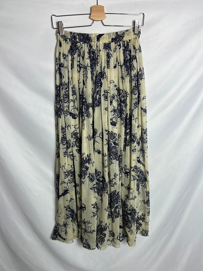 FORTE FORTE. Falda midi vuelo estampada. T 0(xs/s)