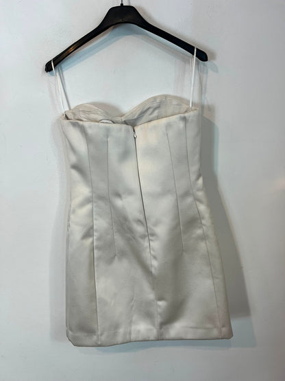 H&M  EDITION. vestido beige palabra de honor