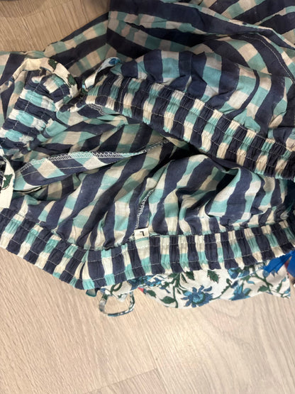 ITURRI ENEA. Conjunto pijamero flores azules y cuadros (varias tallas)