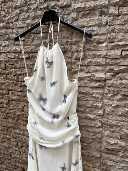 ZARA. Vestido largo asimétrico estampado