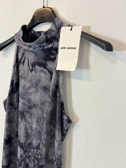 PINK WOMAN. top canalé tie dye T.l