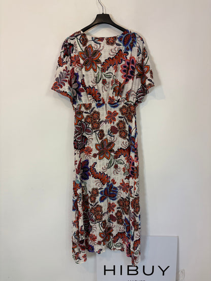 ZARA. Vestido largo textura estampado. T M
