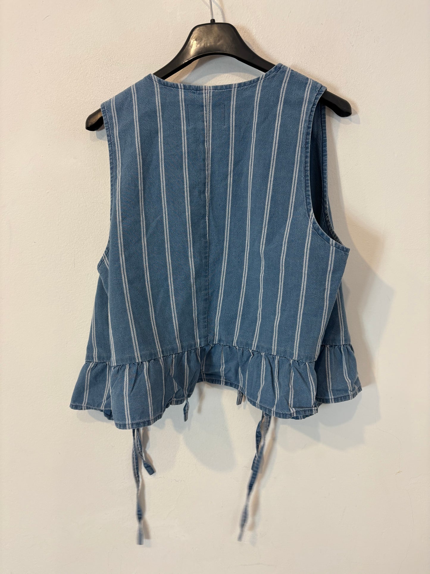 DES PETITS HAUTS. Conjunto denim ligero rayas
