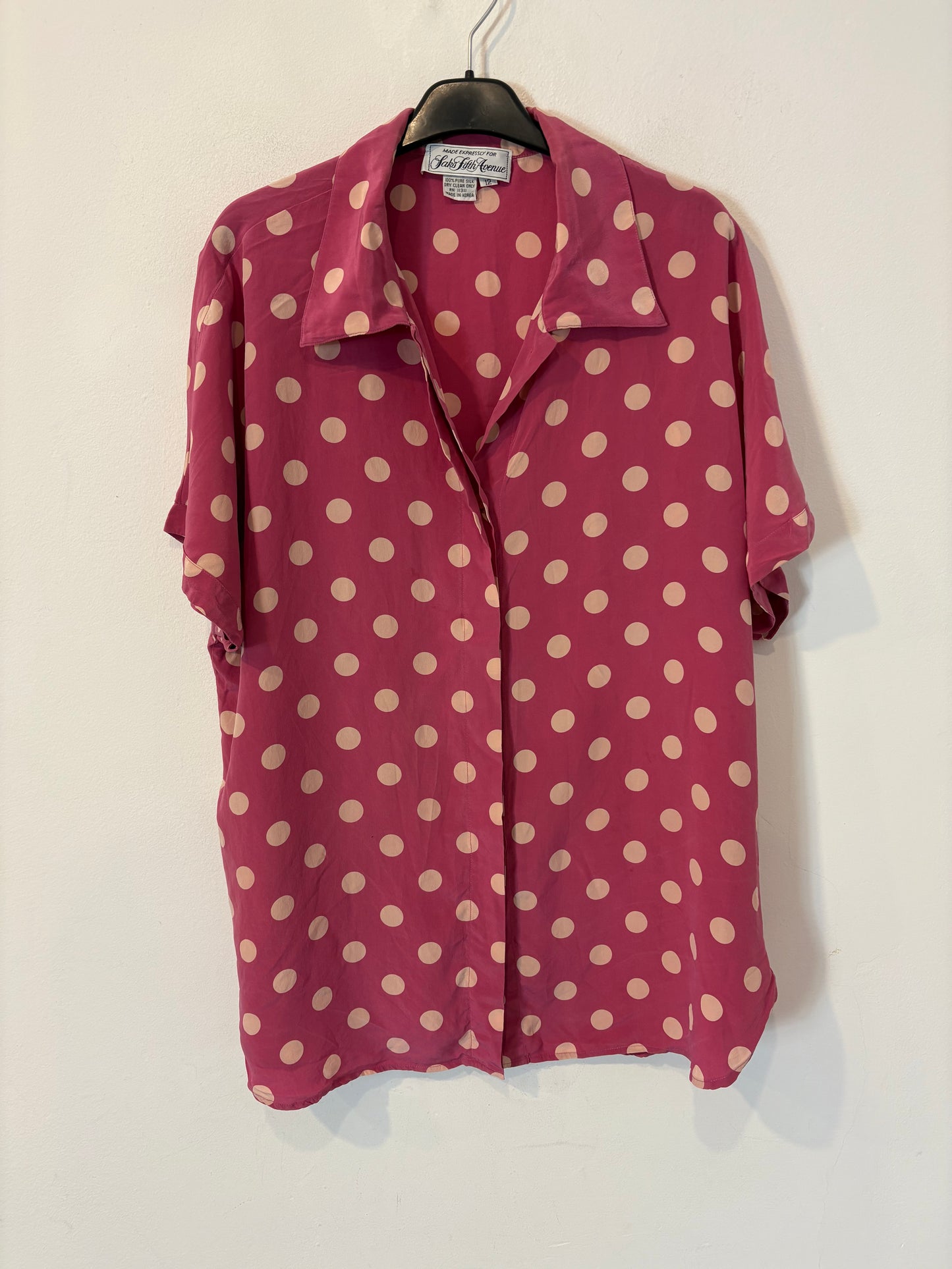 SAKS FIFTH AVENUE . Camisa seda vintage