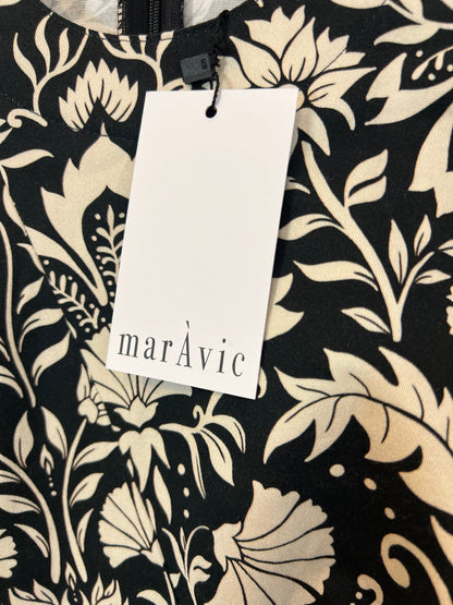 MARAVIC. Vestido negro flores T.xs
