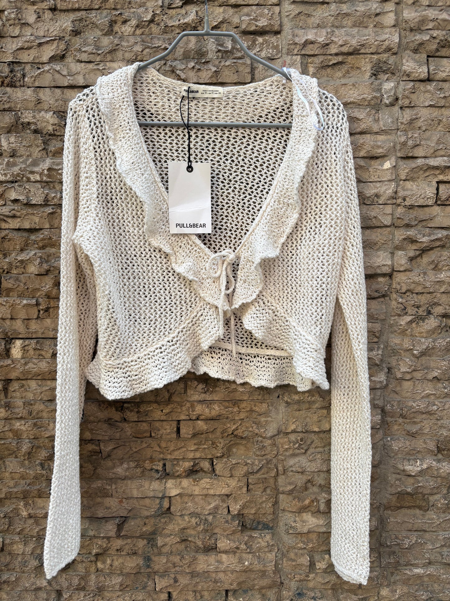 Top beige croché