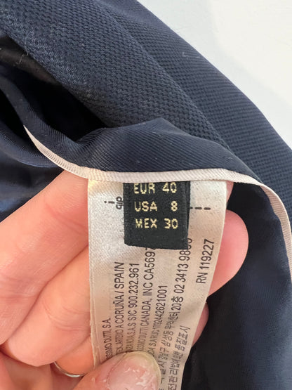 MASSIMO DUTTI. blazer azul piqué T.40