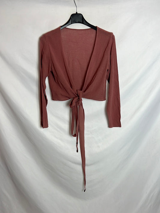 OTRAS. Top malva grasa anudado. TS/M (Tara)