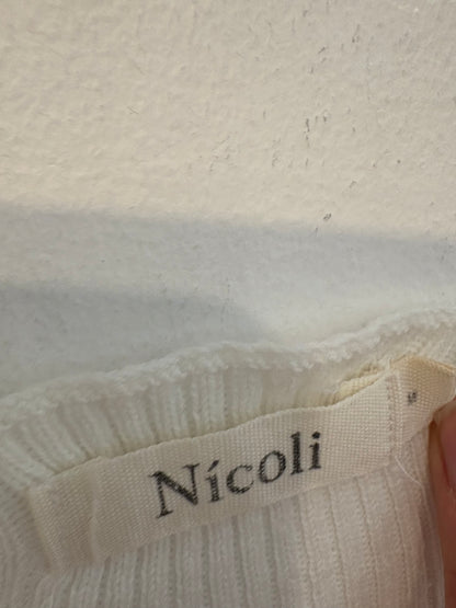 NÍCOLI. Vestido largo crudo canalé