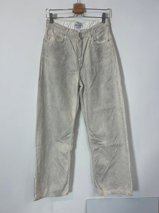ZARA. Denim gris claro purpurina. T 36