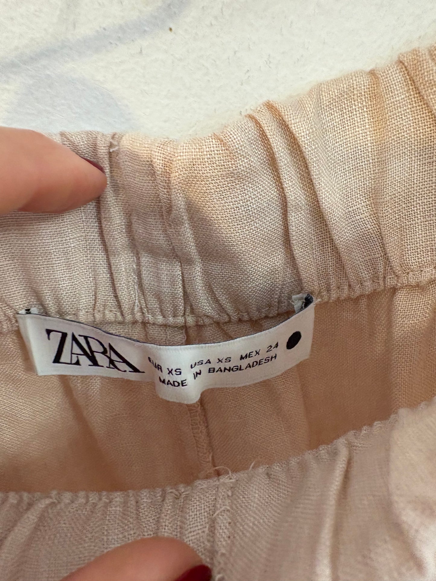 ZARA. Conjunto lino rosa palo