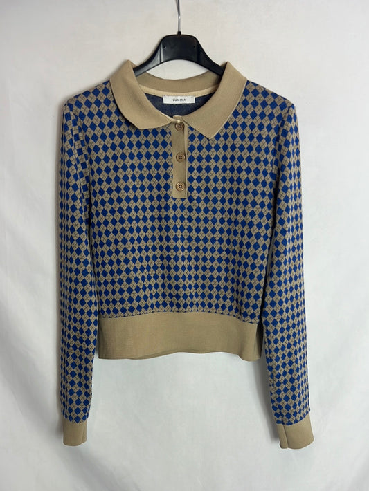 LUMINA. Jersey rombos bicolor. T S