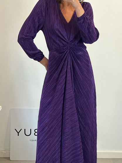 MANGO. Long dress with gathered waist. TM