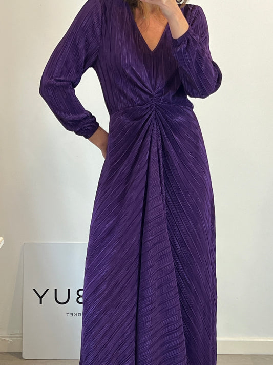 MANGO. Long dress with gathered waist. TM