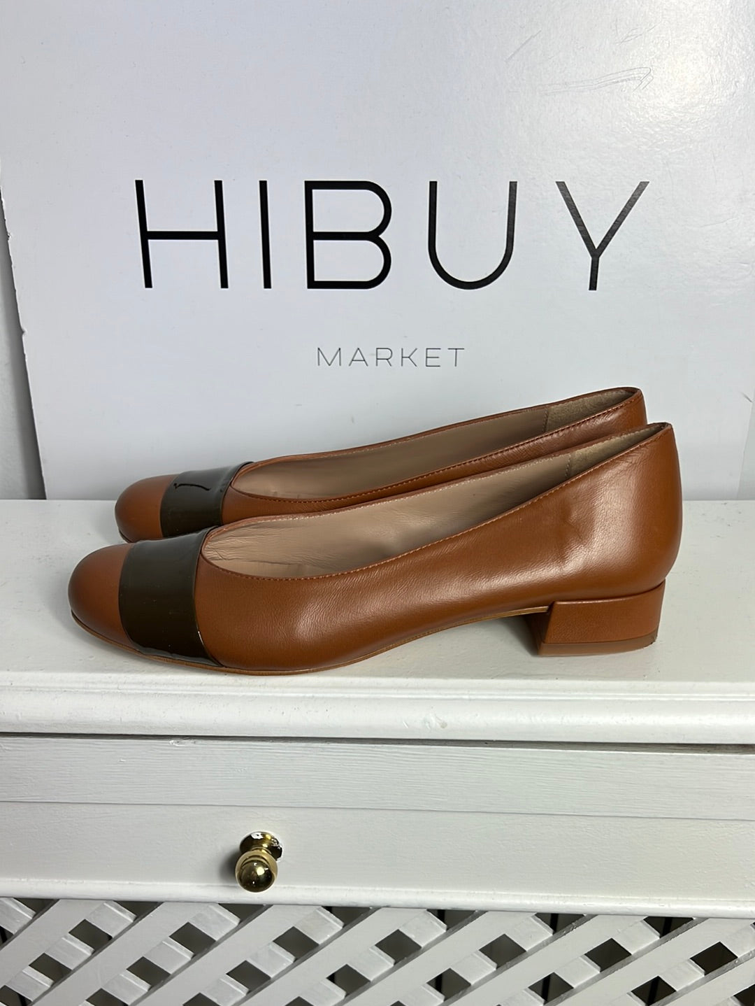 LA DILETTA. Bailarinas piel tacòn bajo. T 37