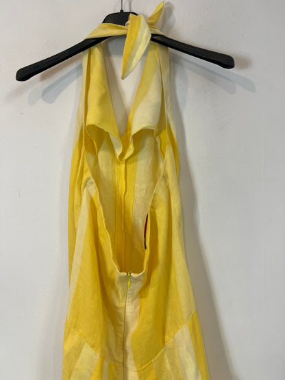 JOCOMOMOLA. Vestido midi lino tablas. T M